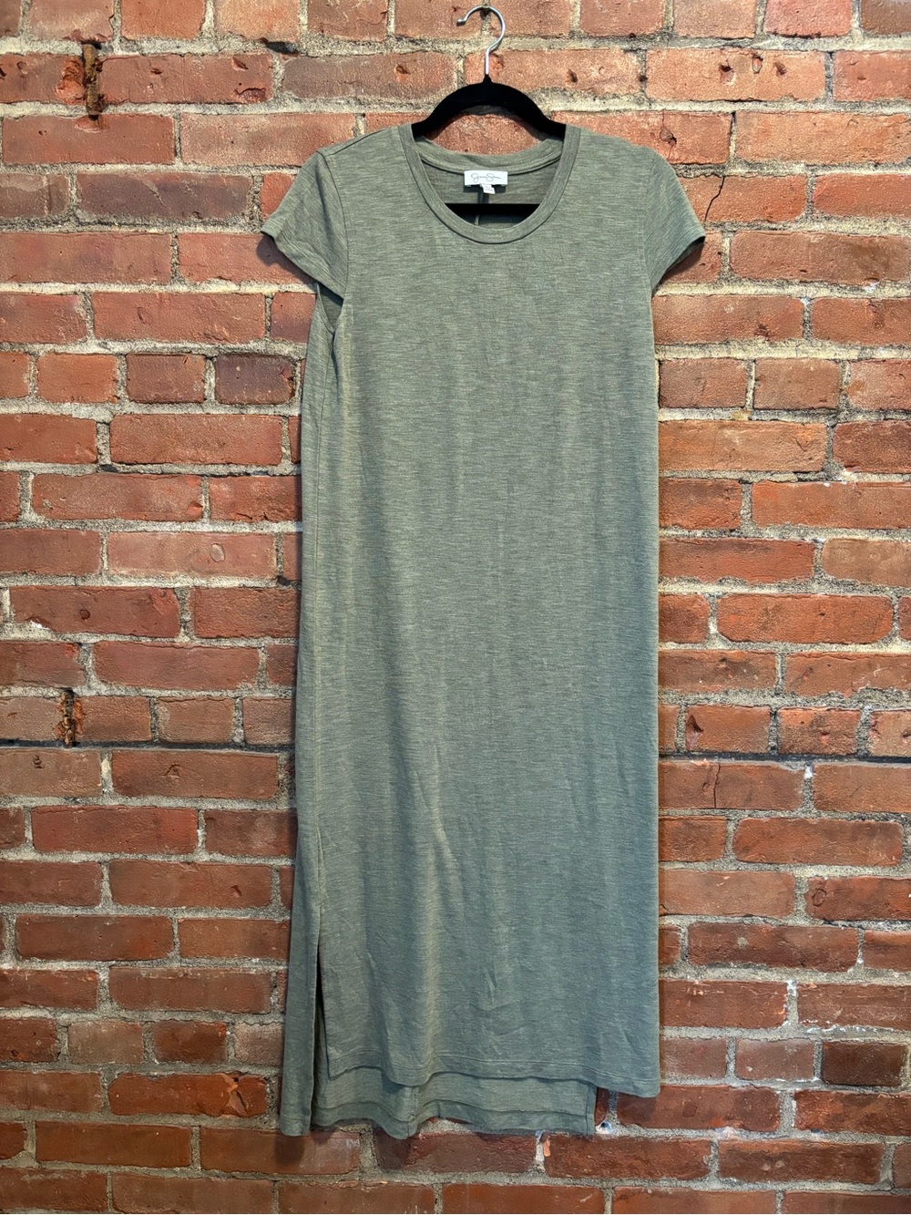 Jessica Simpson Olive Green Short-Sleeve Maxi Dress